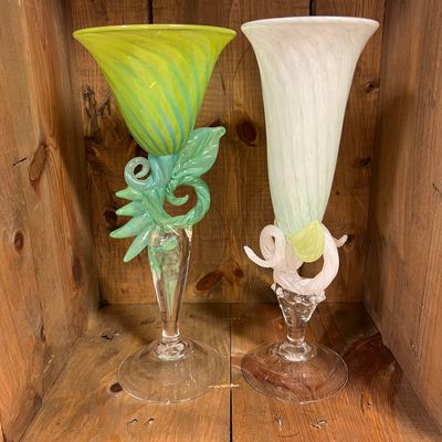 Vinglass Hvit swirl