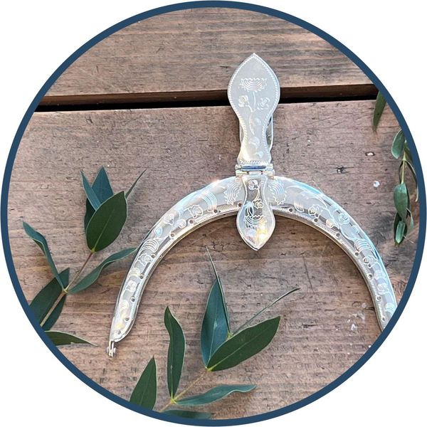 Hovedbilde Veskelås Sølv, Gravert